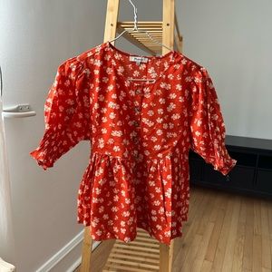 Madewell Floral Babydoll Top